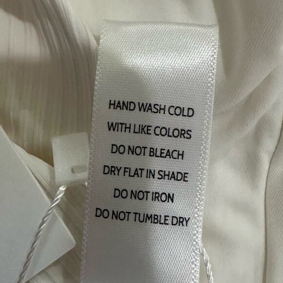 Andie Swim Asbury Rib High Neck One Piece Swimsuit Coca Ivory Medium AO288 - Picture 8 of 8